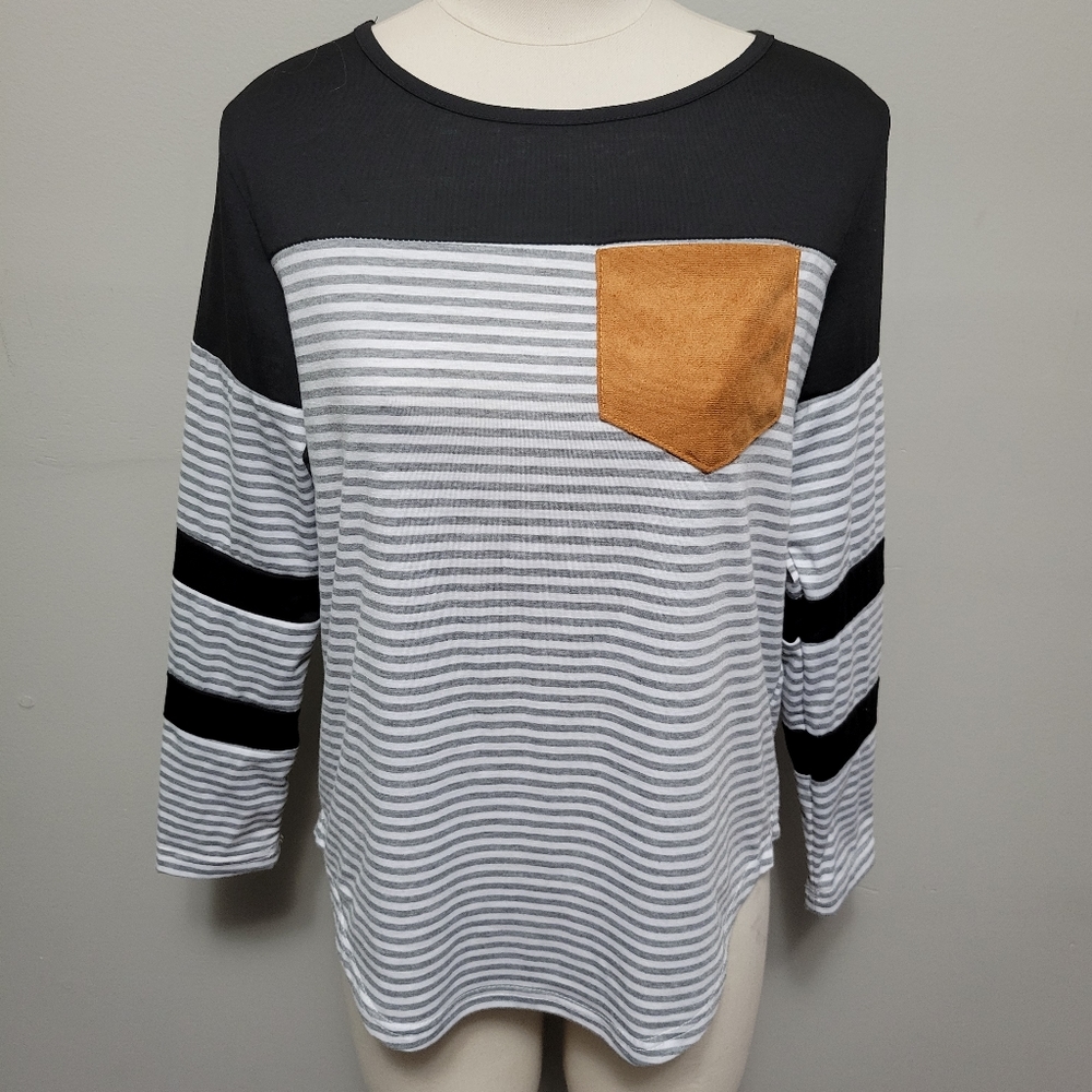 Hxn Pinstripe Patch Pocketbtop Size Medium